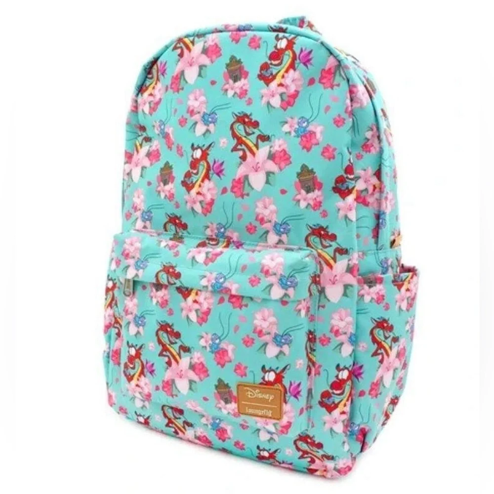 Loungefly Mulan Mushu and Cri-Kee Nylon Backpack “Rare” NWT